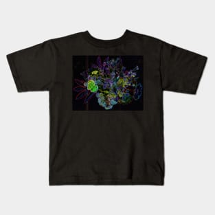 Black Panther Art - Flower Bouquet with Glowing Edges 16 Kids T-Shirt